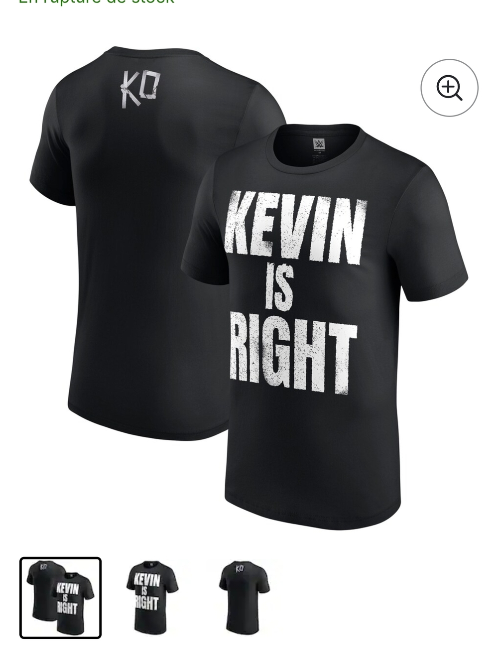 WWE Kevin Is Right Black Graphic Tee